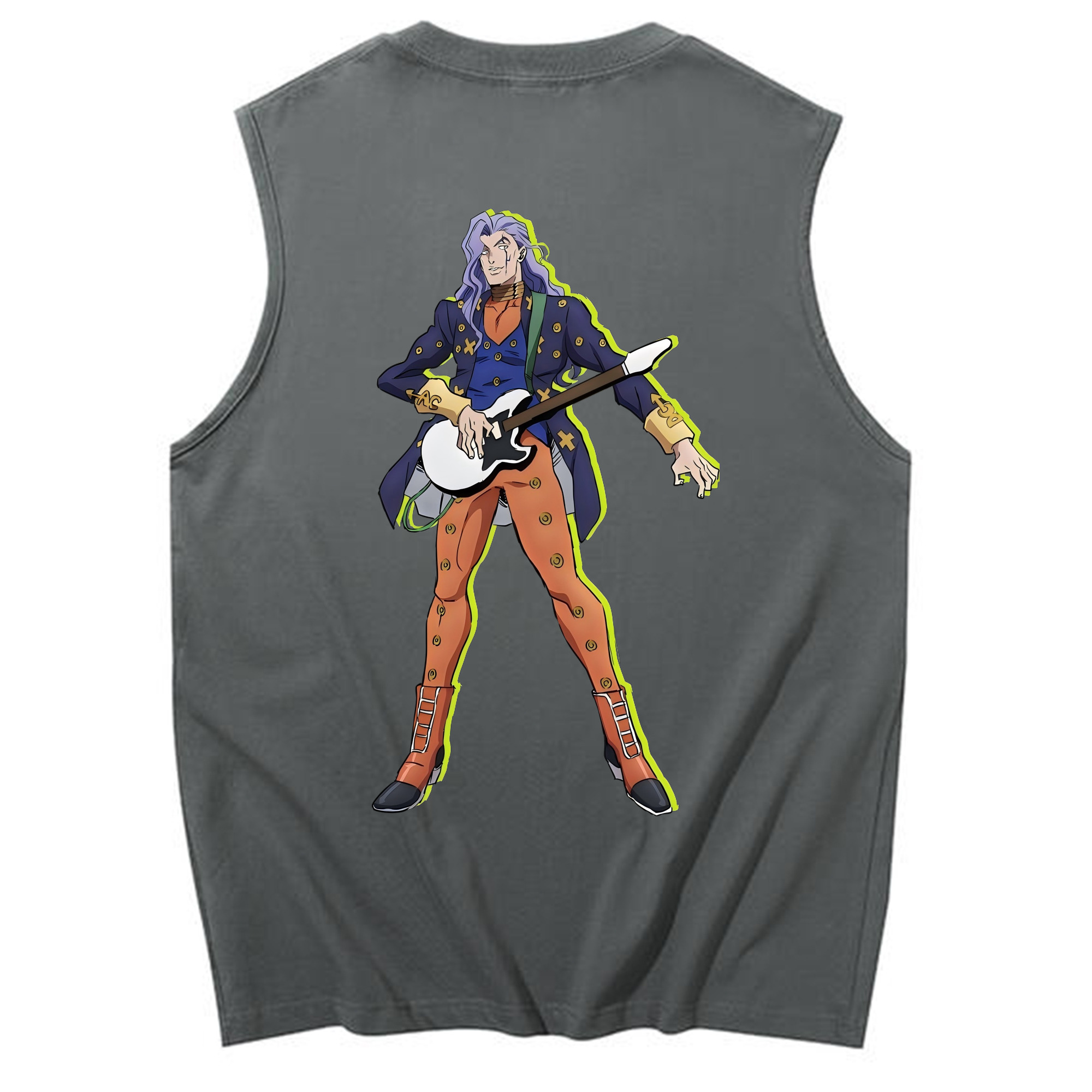 （画像用） ジョジョの奇妙な冒険 おといし あきら JoJo's Bizarre Adventure Akira Otoishi コットン100％タンクトップ（背面プリント）